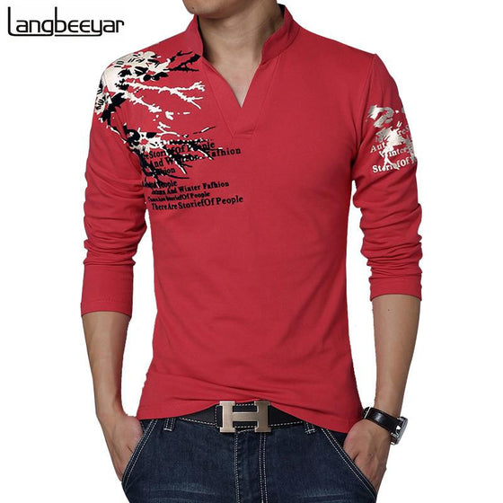 Slim Fit Long Sleeve  V-Neck