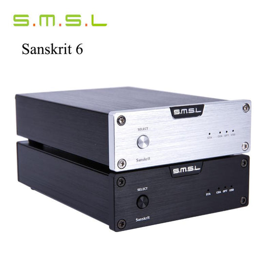 SMSL Latest 6th Sanskrit USB DAC 32BIT/192Khz Coaxial SPDIF Optical Hifi Audio Amplifier Decoder New Version With Power Adapter