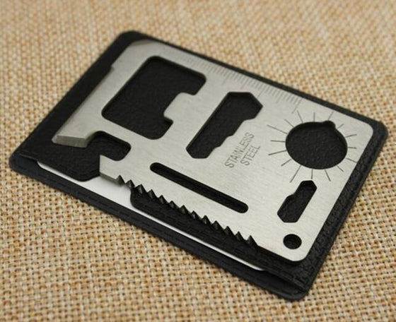 Multi Tools 11 in 1 Multifunction Outdoor Hunting Survival Camping Pocket Military Credit Card Knife Silver