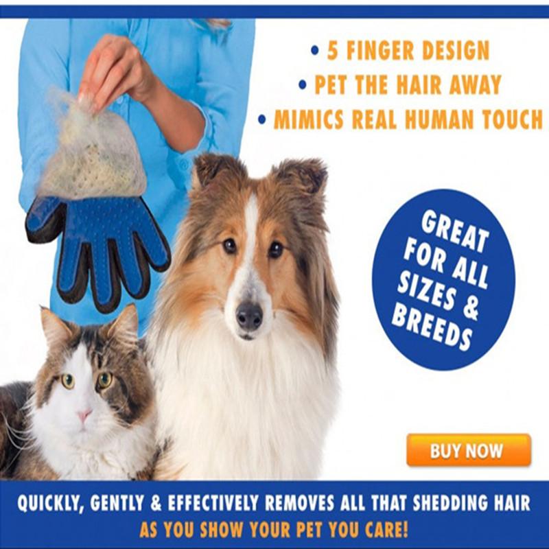 True Touch Glove Deshedding Gentle Efficient Pet Grooming Dogs Bath Pet Supplies