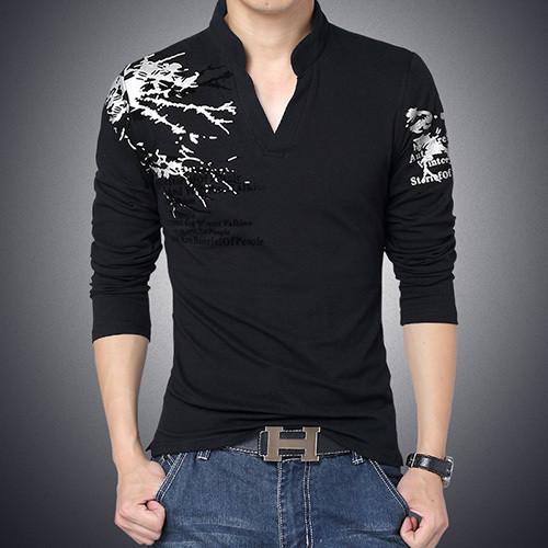 Slim Fit Long Sleeve  V-Neck