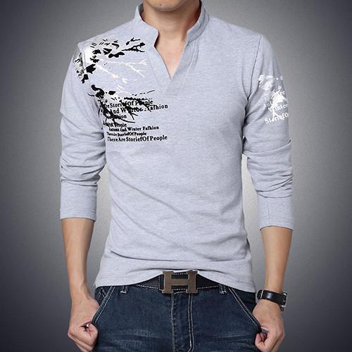 Slim Fit Long Sleeve  V-Neck