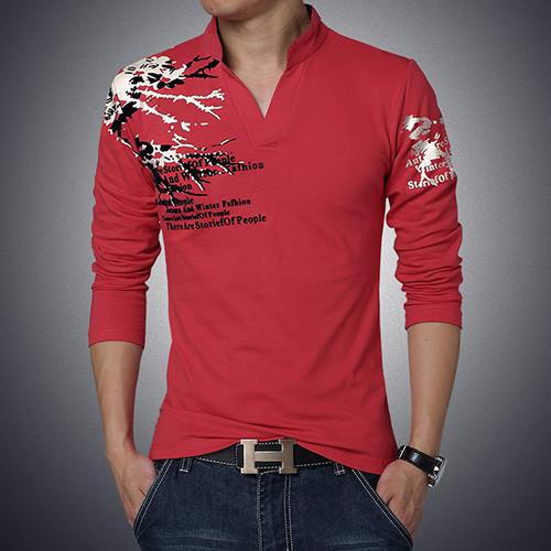 Slim Fit Long Sleeve  V-Neck