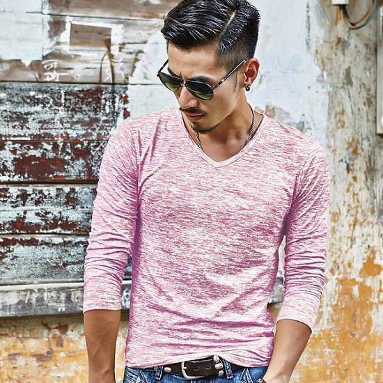 V-Neck Slim Fit Long Sleeve