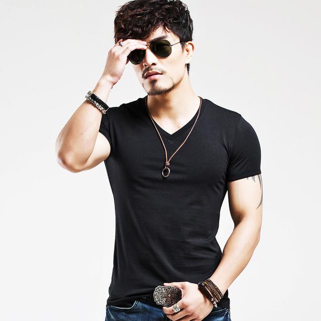 cotton v neck short sleeve t shirt