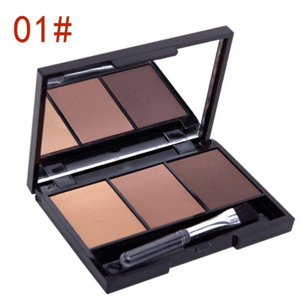 3 Color Eyebrow  Palette with Ended Brushes