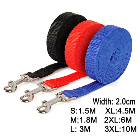 VEQSKING Nylon Dog Training Leashes Pet Supplies Walking Harness Collar Leader Rope For Dogs Cat 1.5M 1.8M 3M 4.5M 6M 10M