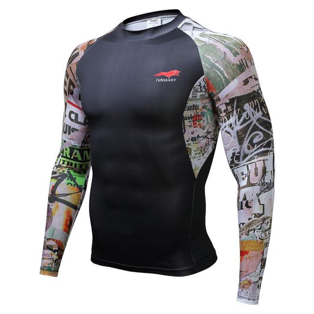 Fitness T shirt Men Compression shirts long sleeve