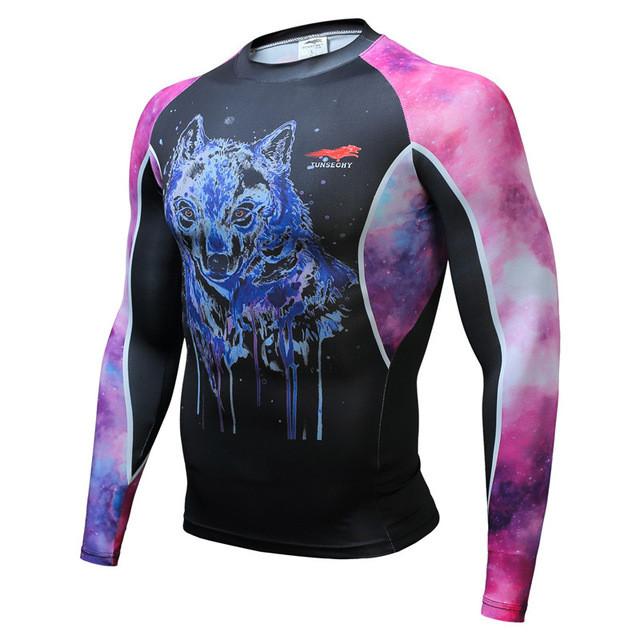 Fitness T shirt Men Compression shirts long sleeve