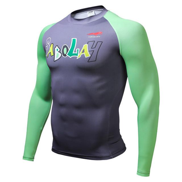 Fitness T shirt Men Compression shirts long sleeve