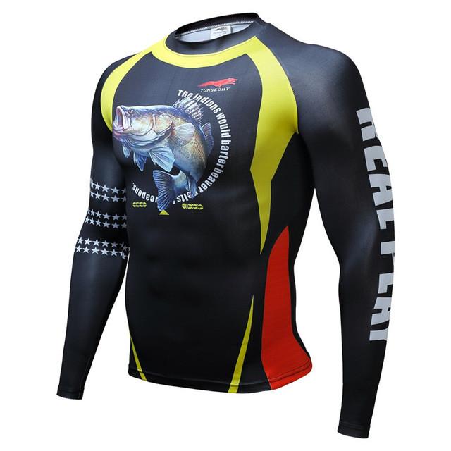 Fitness T shirt Men Compression shirts long sleeve