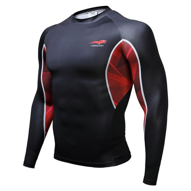 Fitness T shirt Men Compression shirts long sleeve