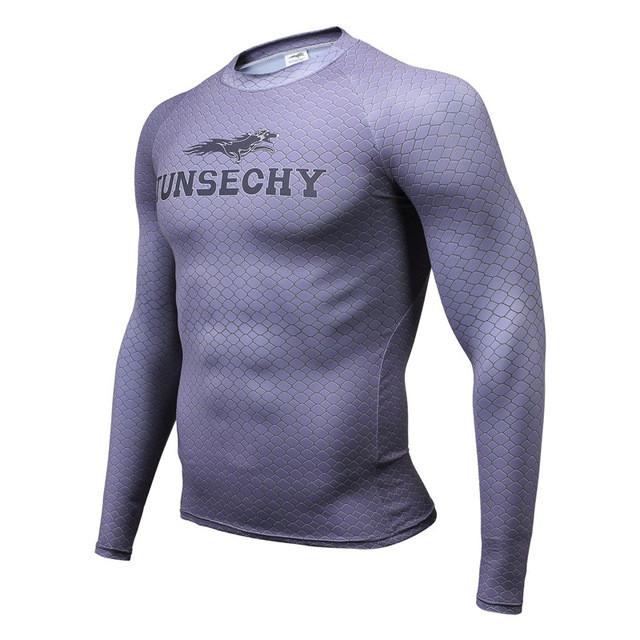 Fitness T shirt Men Compression shirts long sleeve