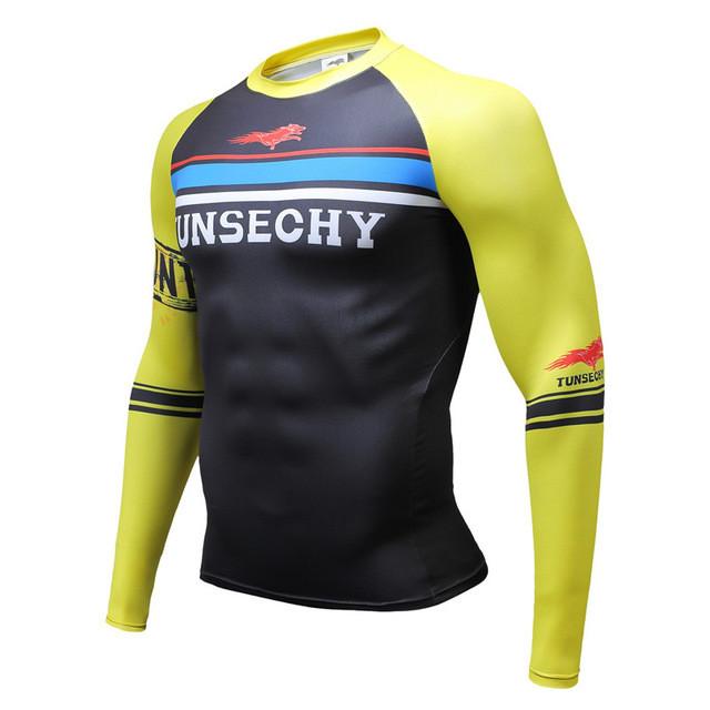 Fitness T shirt Men Compression shirts long sleeve