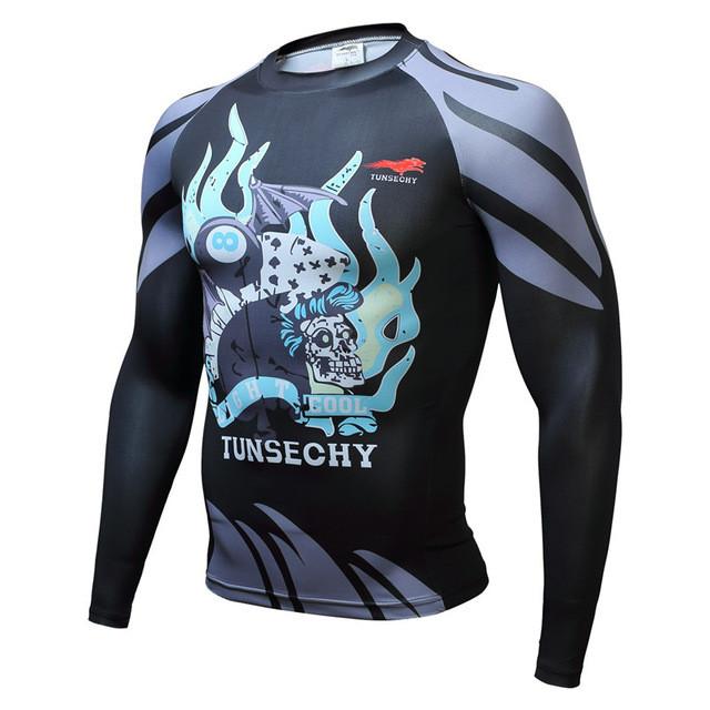 Fitness T shirt Men Compression shirts long sleeve