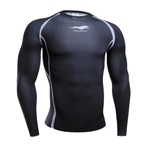 Fitness T shirt Men Compression shirts long sleeve