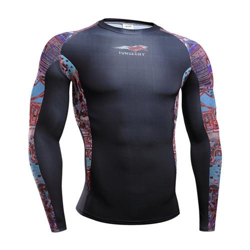 Fitness T shirt Men Compression shirts long sleeve