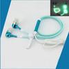 Cute Glow In The Dark  Metal Earphones Earbuds With Mic Glowing Zipper Headset Luminous Lighting Stereo Handsfree earpiece