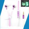 Cute Glow In The Dark  Metal Earphones Earbuds With Mic Glowing Zipper Headset Luminous Lighting Stereo Handsfree earpiece