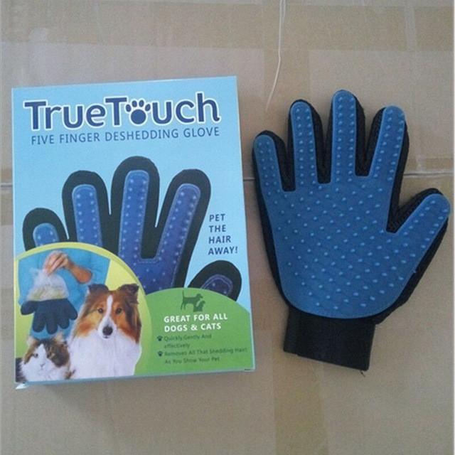 True Touch Glove Deshedding Gentle Efficient Pet Grooming Dogs Bath Pet Supplies