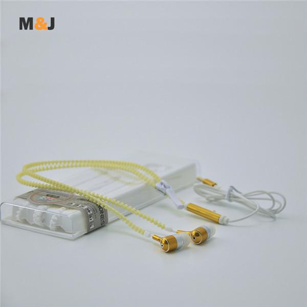Glowing Earphone Luminous Light Metal Zipper Earbuds Glow In The Dark For Iphone Samsung Xiaomi MP3 With Mic