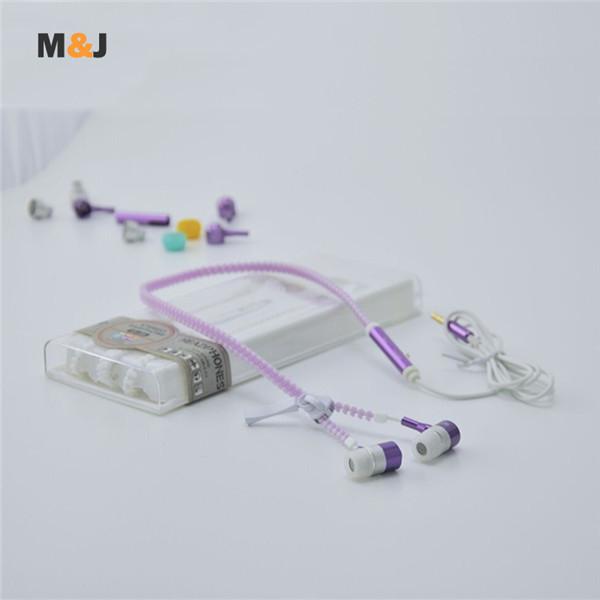 Glowing Earphone Luminous Light Metal Zipper Earbuds Glow In The Dark For Iphone Samsung Xiaomi MP3 With Mic