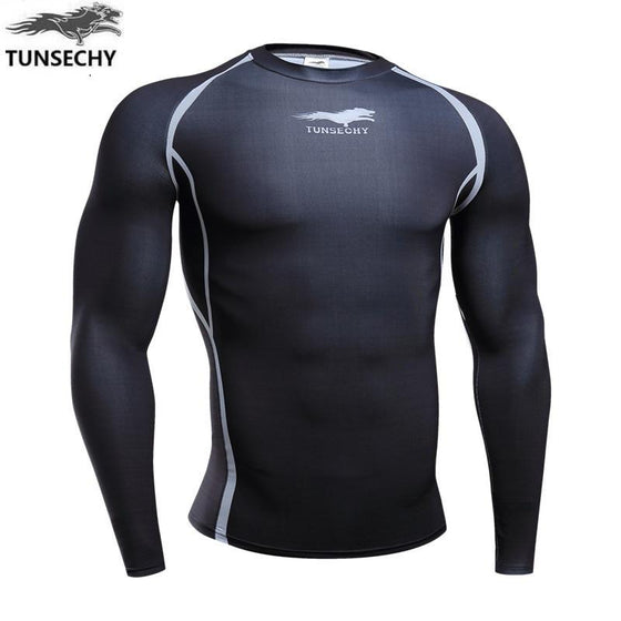 Fitness T shirt Men Compression shirts long sleeve
