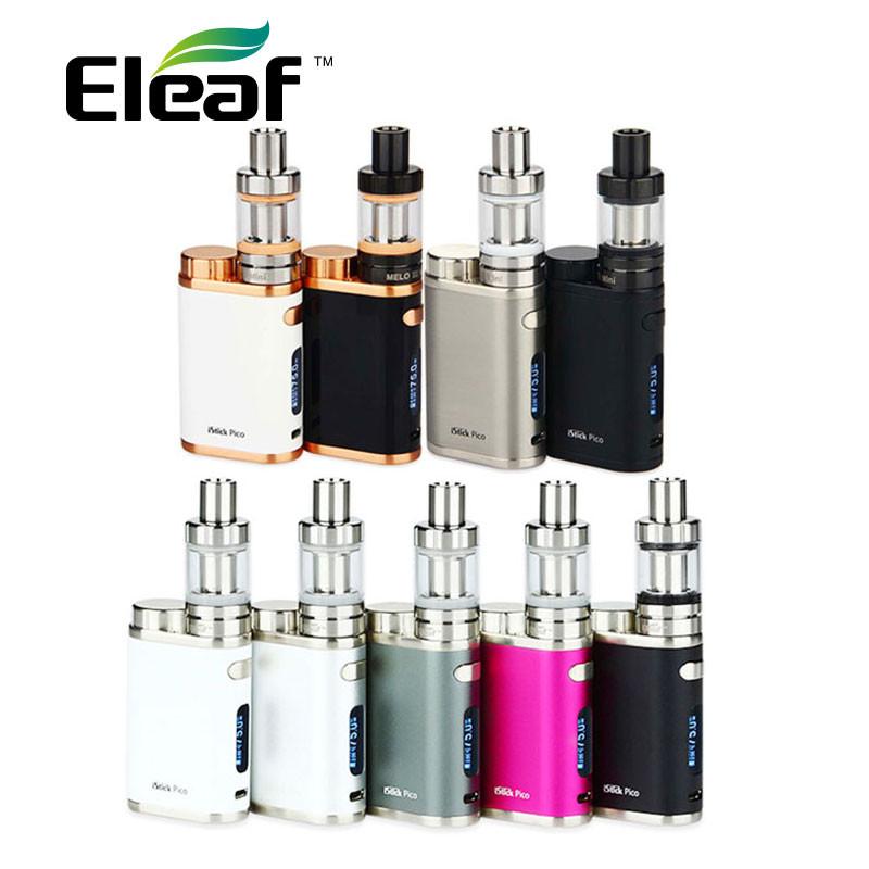 Original Eleaf iStick Pico Starter Kit with 2ml MELO 3 Mini Tank and 75W Box Mod with EC 0.3ohm/0.5ohm Coils e-Cigarette Kit