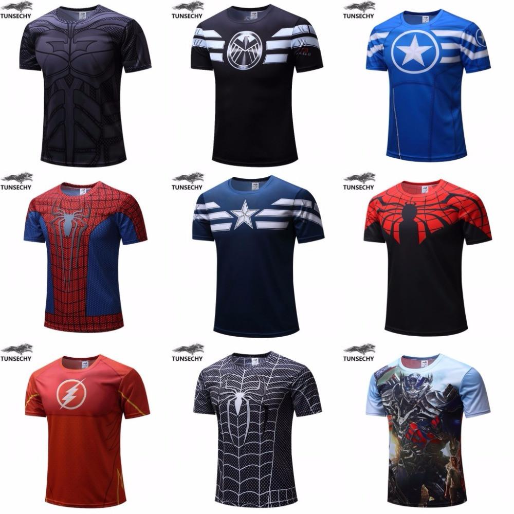 2016 t-shirt Superman/Batman/spider man/captain America /Hulk/Iron Man