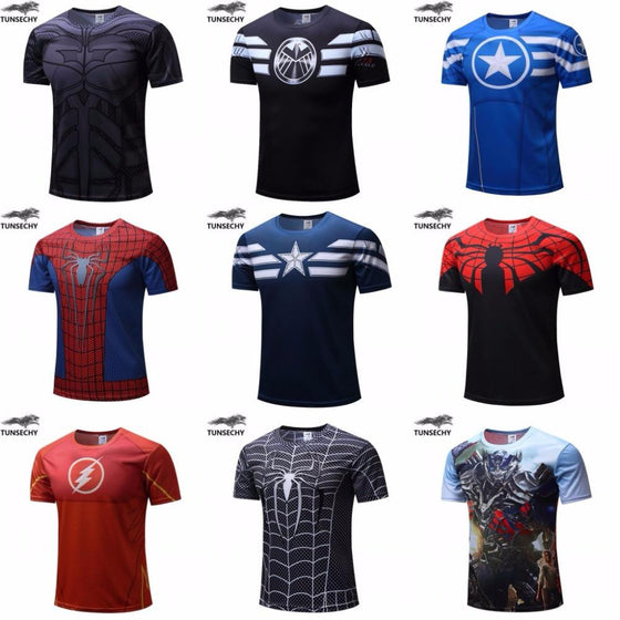 2016 t-shirt Superman/Batman/spider man/captain America /Hulk/Iron Man