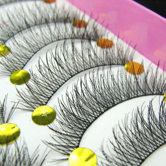 10 Pair Handmade Natural Long False Eyelashes