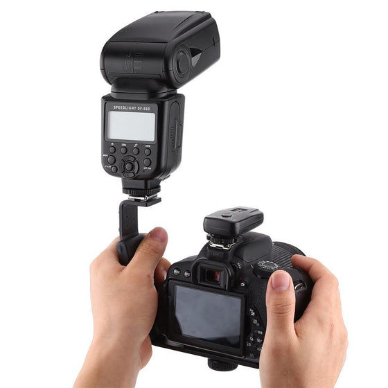 Photography Video Flash Camera Grip L Bracket Holder With 2 Standard Side Hot Shoe Mount DSLR Holder
