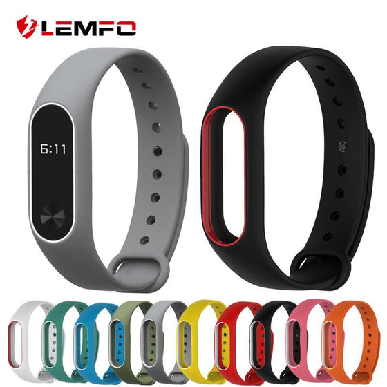 Colorful Silicone Wrist Strap Bracelet  Double Color Replacement watchband for Original Miband 2 Xiaomi Mi band 2 Wristbands