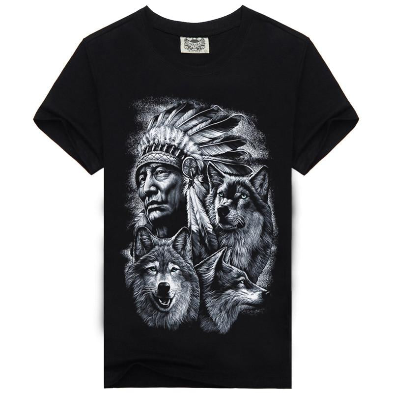 3D Indians Print T shirt