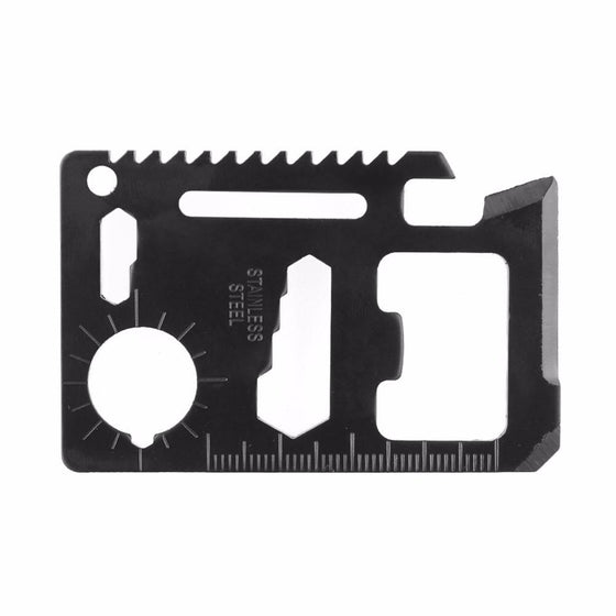 10Pcs Black Mini 11 in 1 Credit Card Knife Multifunctional Pocket Knife Wallet Multi Tool Multitool Camping Survival Tools