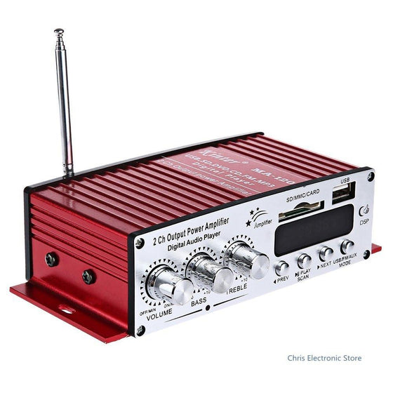 Kinter MA-120 Dual Channels Portable Mini Multifunctional Car HiFi Audio Amplifier With FM Function support SD Card USB