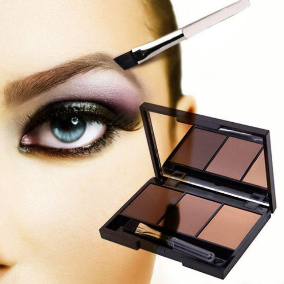 3 Color Eyebrow  Palette with Ended Brushes