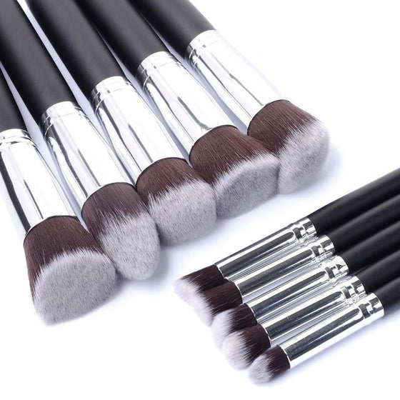 10 pcs Synthetic Makeup Brush Set